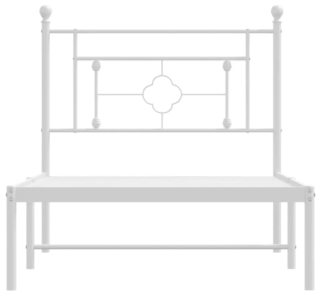 Estrutura de cama com cabeceira 100x190 cm metal branco