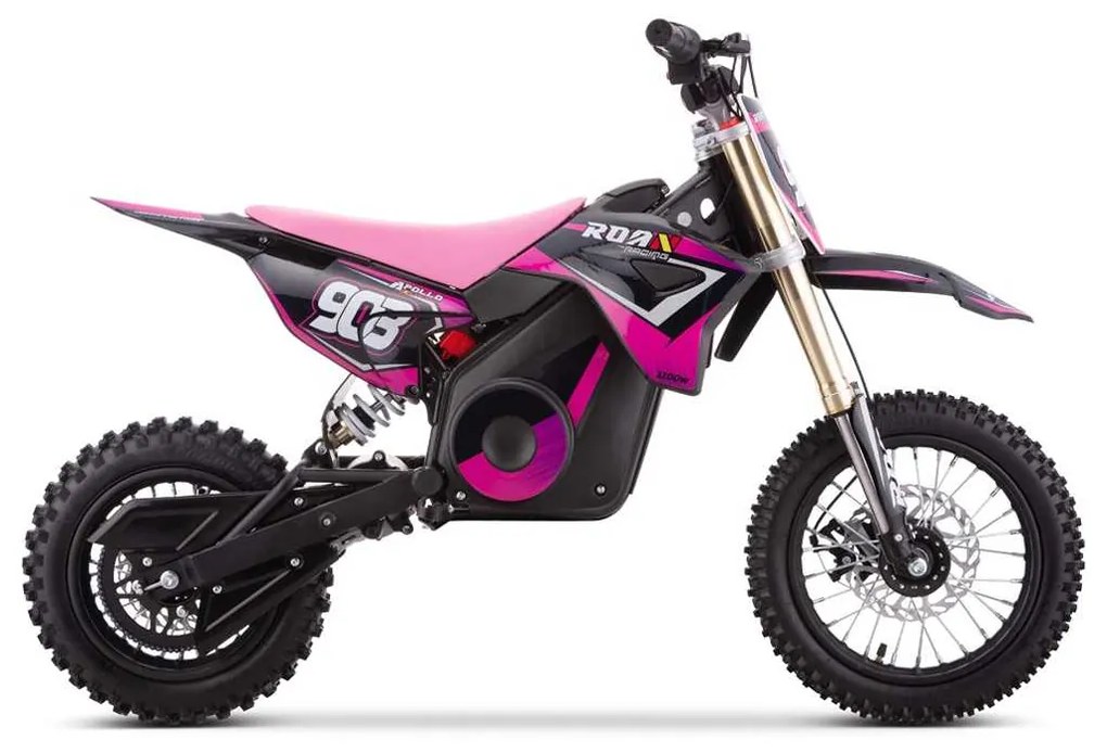 Mini moto elétrica para crianças MINICROSS 1100W Roan 903 motor eléctrico Brush 12/10" Rosa