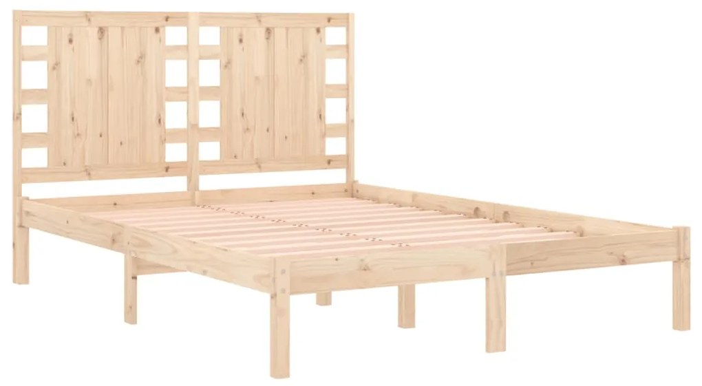 Estrutura de cama casal 135x190 cm madeira maciça