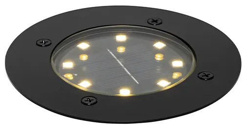 Foco de chão moderno preto com LED IP65 solar - Terry