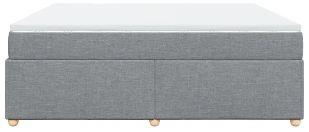 Cama com molas/colchão 200x200 cm tecido cinza-claro