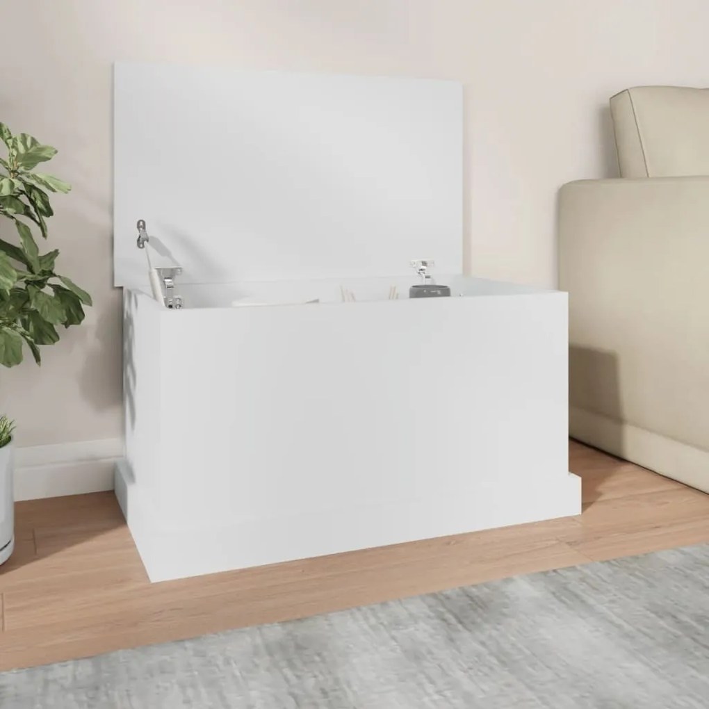 816504 vidaXL Caixa de arrumação 70x40x38 cm derivados de madeira branco