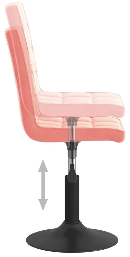 Cadeiras de jantar giratórias 6 pcs veludo rosa