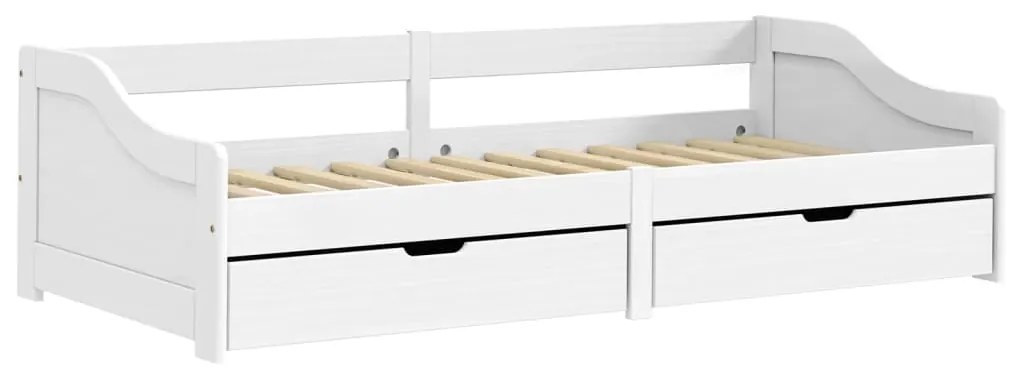 Sofá-cama com 2 gavetas 90x200 cm madeira de pinho maciça IRUN