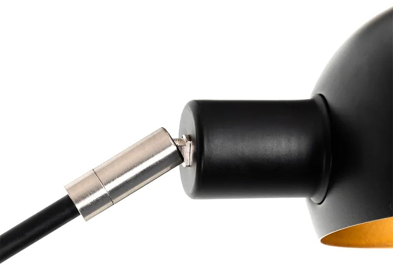 Candeeiro de pé design preto com dourado 5 luzes - Sixties Marmo Design