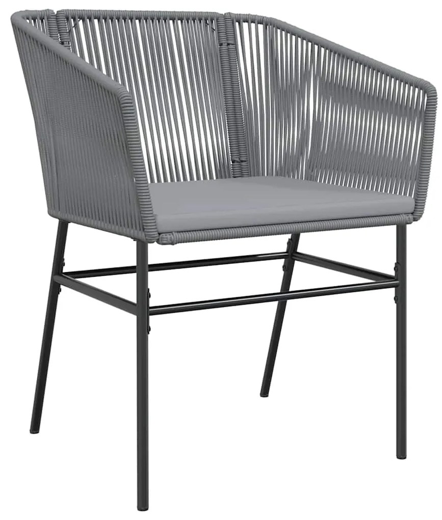 Conjunto jantar jardim 5 peças almofadas vidro vime cinzento PE
