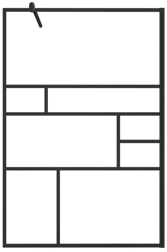 Divisória de chuveiro c/ vidro transparente ESG 115x195cm preto