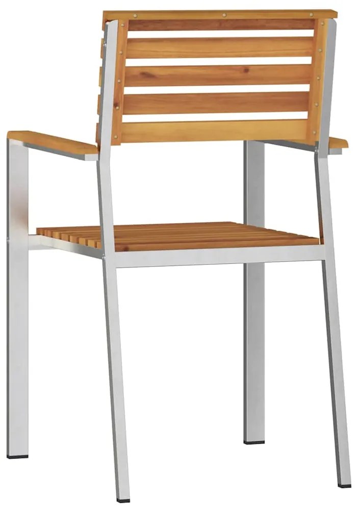 Cadeiras de Jardim Empilháveis vidaXL 8 pcs 54.5x56x89 cm Madeira Acác