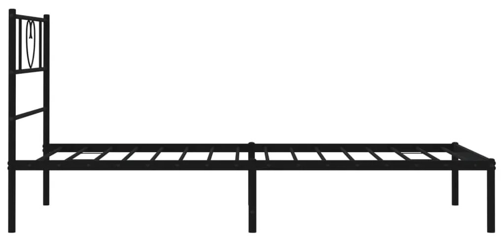 Estrutura de cama com cabeceira 90x190 cm metal preto