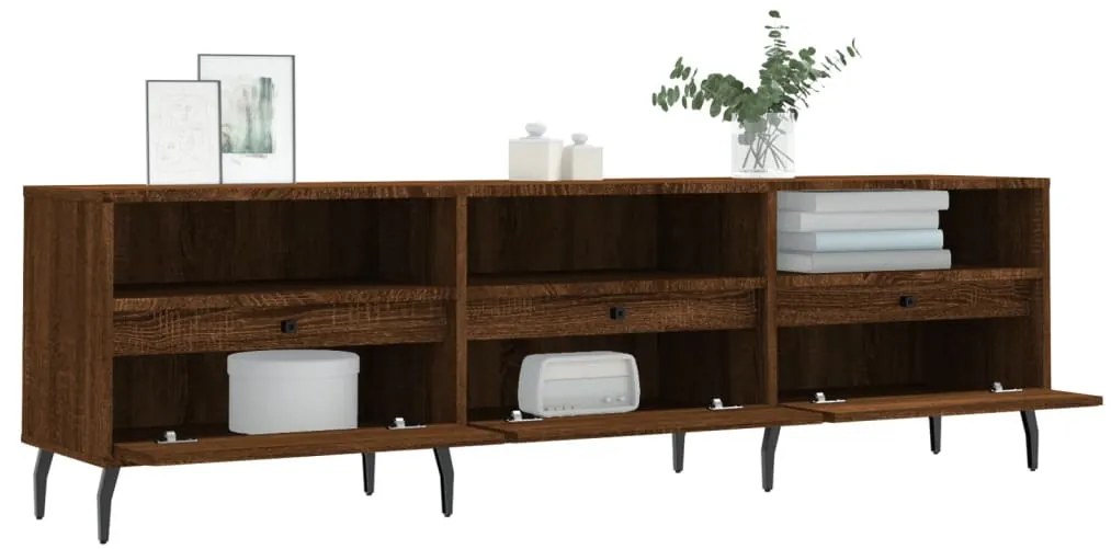 Móvel TV 150x30x44,5 cm derivados de madeira carvalho castanho