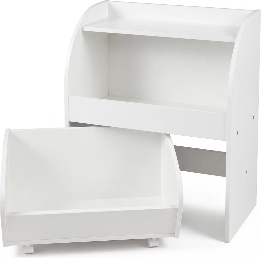 Móvel de Arrumação Infantil com Estante e Gaveta, 50 x 29 x 61,5 cm, Sistema Antiqueda, Branco