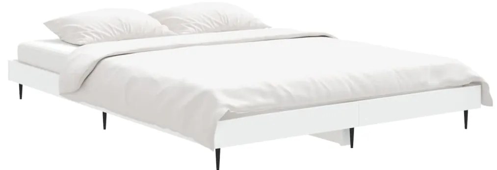 Estrutura de cama 140x190 cm derivados de madeira branco
