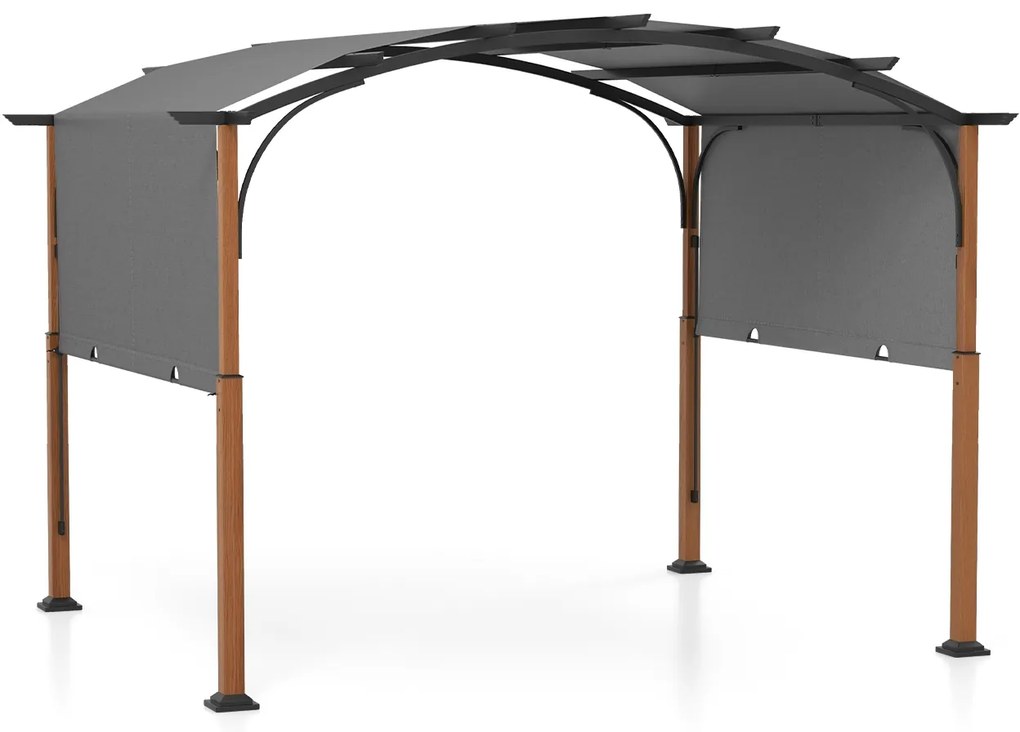 Pérgola externa 3M x 3M com cobertura retrátil - Cinza
