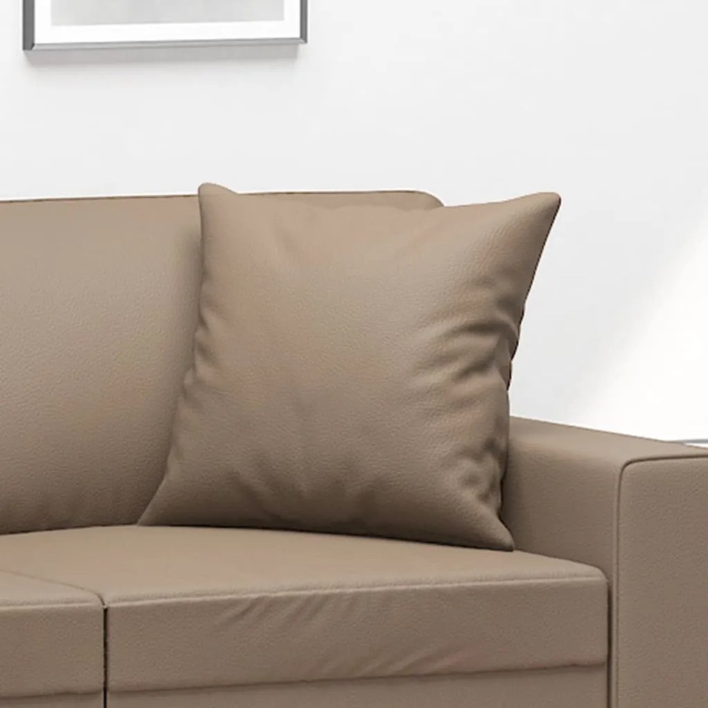 Almofadas decorativas 2 pcs 40x40cm couro artificial cappuccino