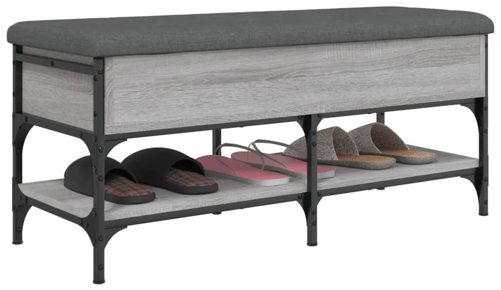 Banco sapateira 102x42x45 cm derivados madeira cinzento sonoma