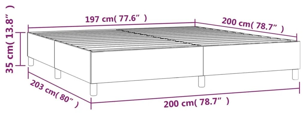 Estrutura de cama com molas 200x200 cm tecido cor crème