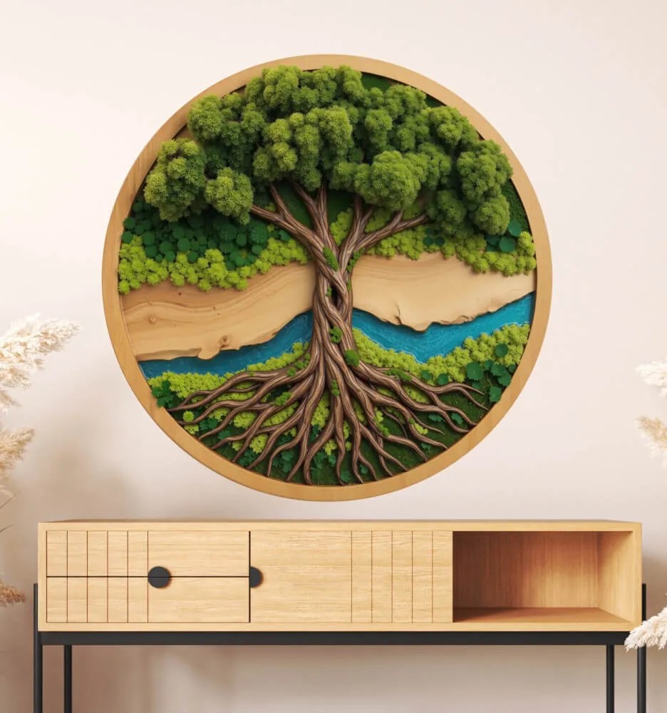 Autocolante Árvore de musgo - Musgo na parede