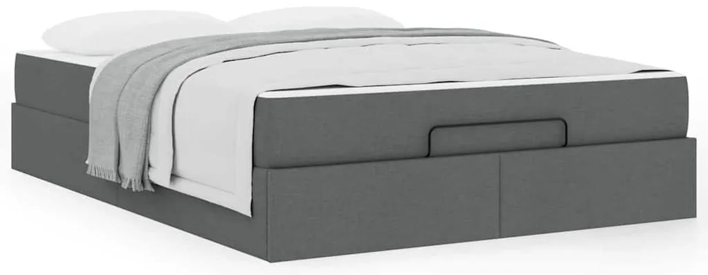 Estrutura da Cama Cinzento escuro 140 x 190 cm tecido