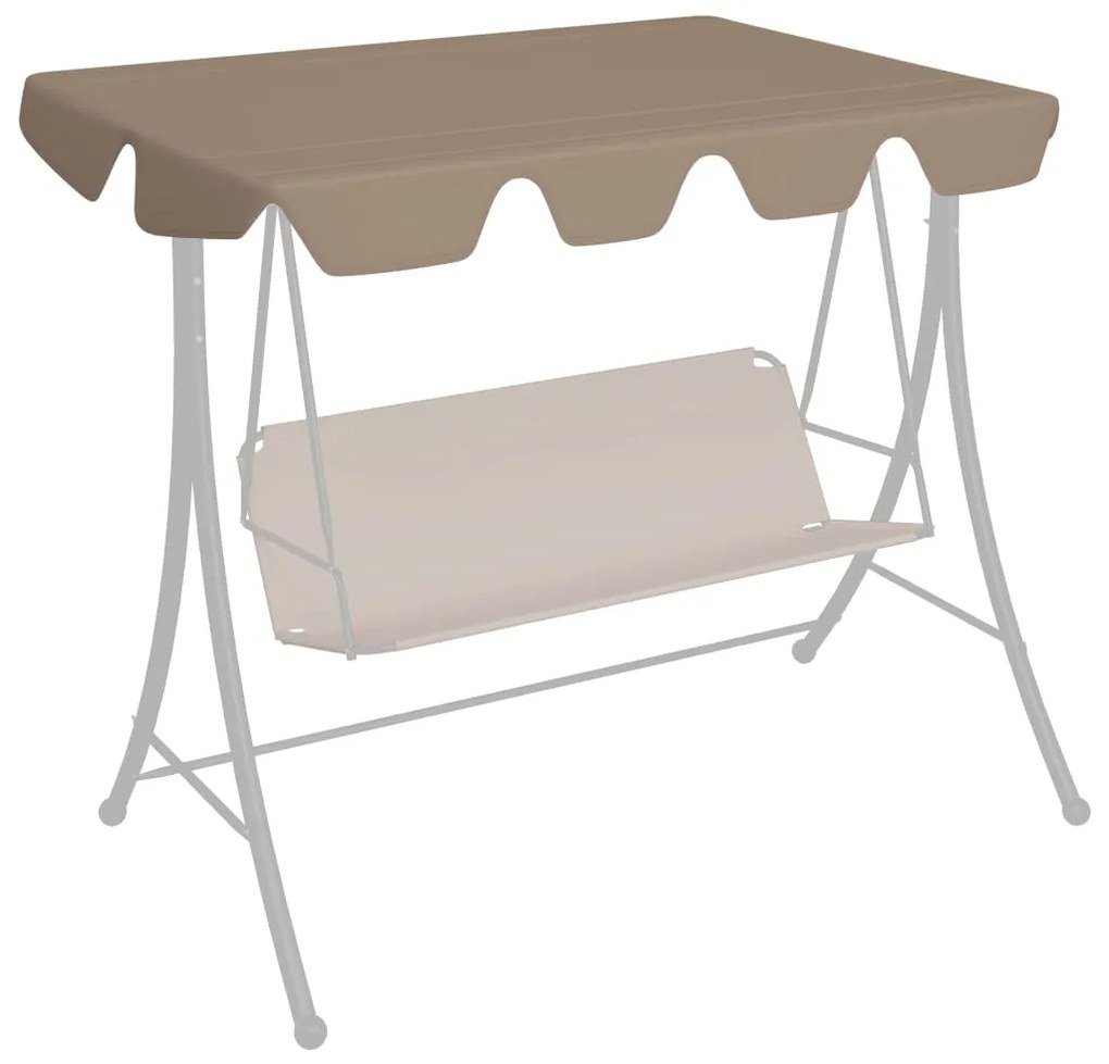 Toldo suplente baloiço 150/130x70/105cm 270g/m² cinza-acastanh.