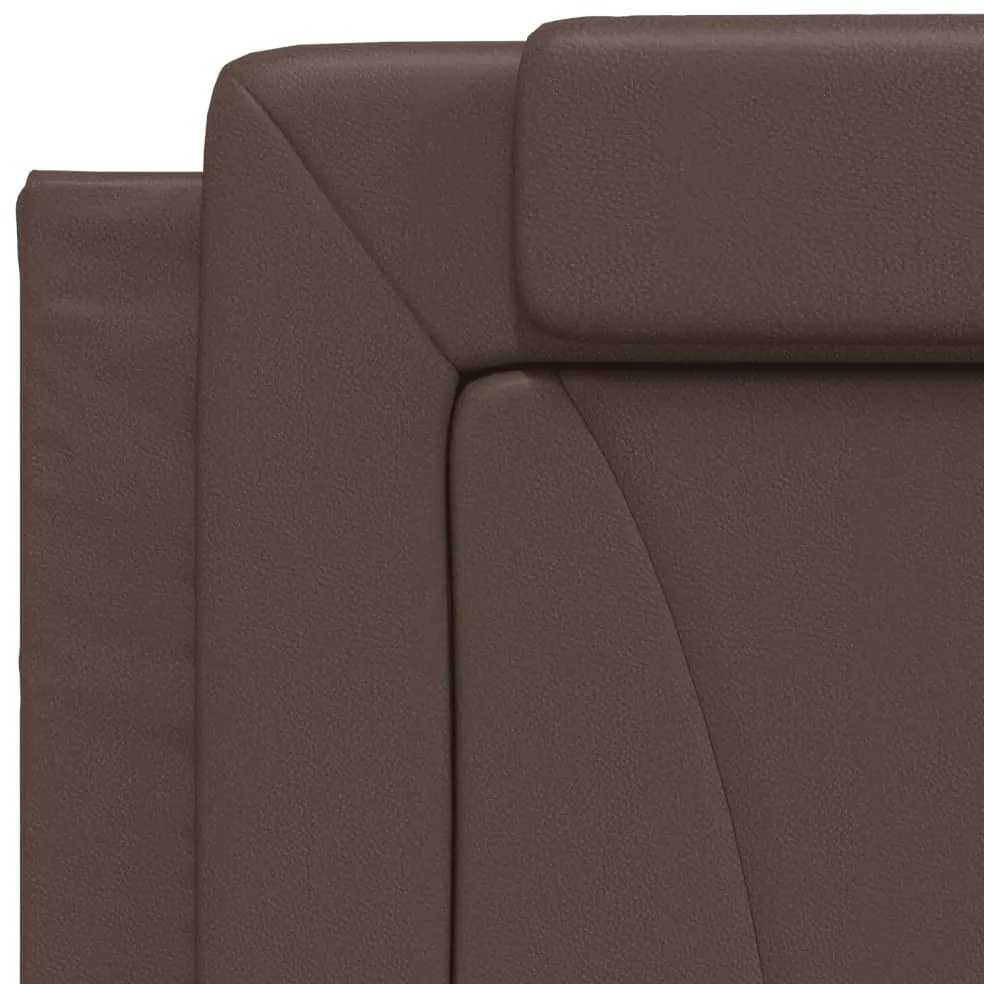 Cama com colchão 180x200 cm couro artificial castanho