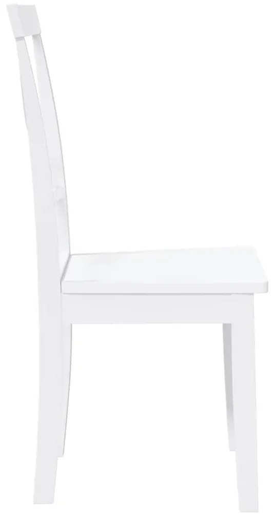 Cadeiras de jantar 2 pcs madeira de seringueira maciça branco