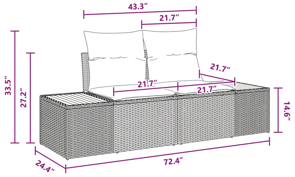 Conjunto de Jantar de Jardim de 7 Peças com Almofadas Bege Polirattan