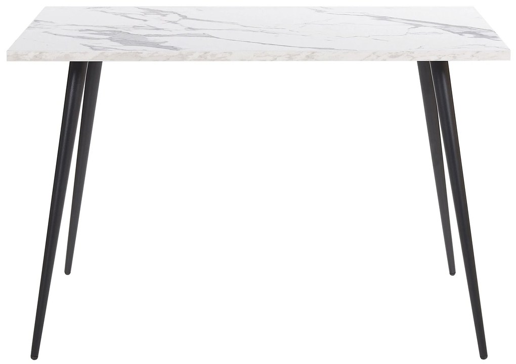 Mesa de Jantar com efeito de mármore branco 120 x 80 cm SANTIAGO Beliani