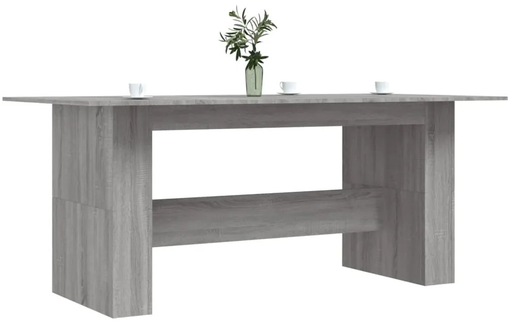 Mesa de jantar 180x90x76 cm derivados de madeira cinza sonoma
