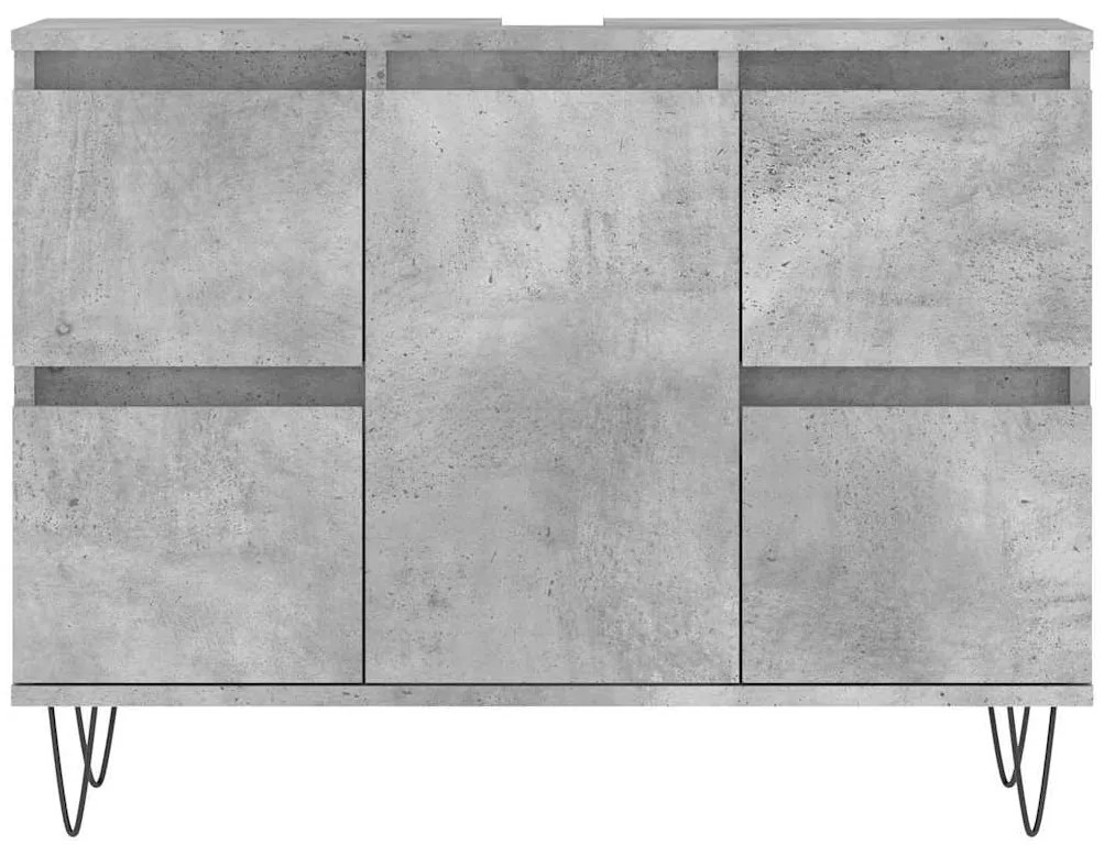 Móvel casa de banho 80x33x60 cm derivados madeira cinza cimento