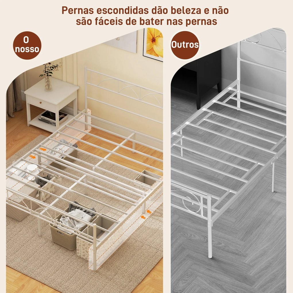 Cama de Casal 150x200 cm Estrutura de Ripas com Cabeceira de Ripas de