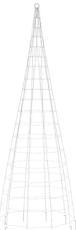 Árvore de Natal LED no mastro 550 LEDs branco quente 300 cm