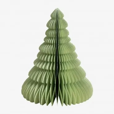 Pack de 3 Árvores de Natal em Papel Noelle Verde Azeitona & ↑24 cm - Sklum