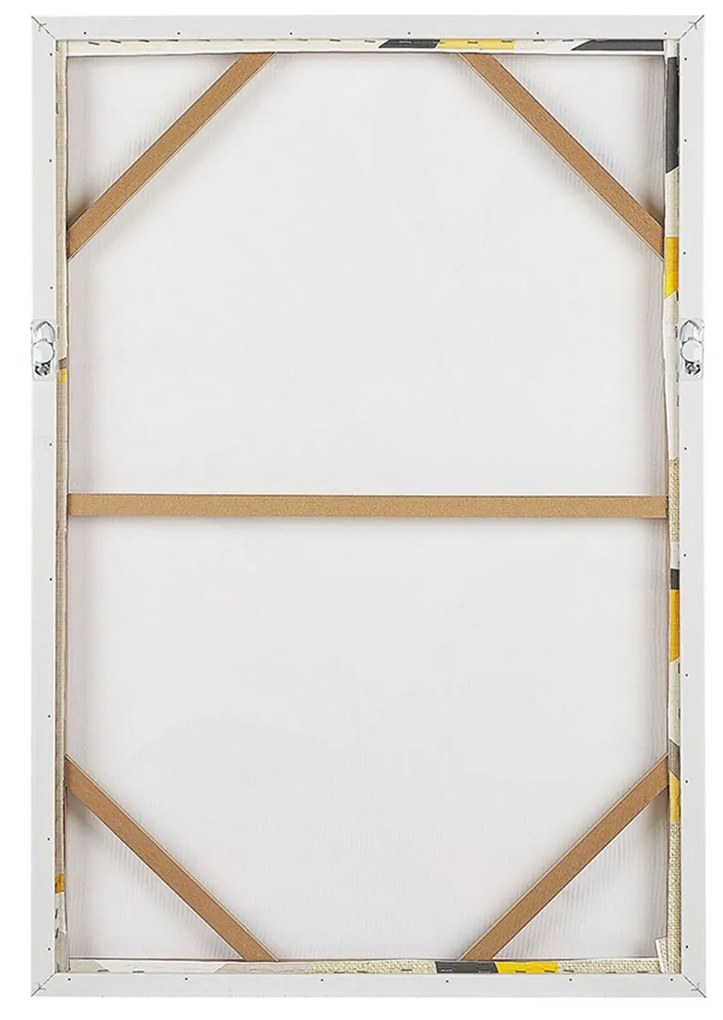 Quadro com motivo de folhas 63 x 93 cm creme e amarelo FICUZZA Beliani