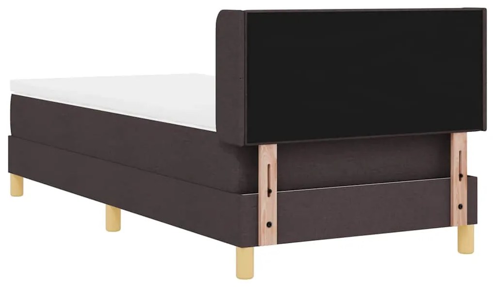 Cama Box Marrom Escuro e Branco 100 x 200 cm tecido