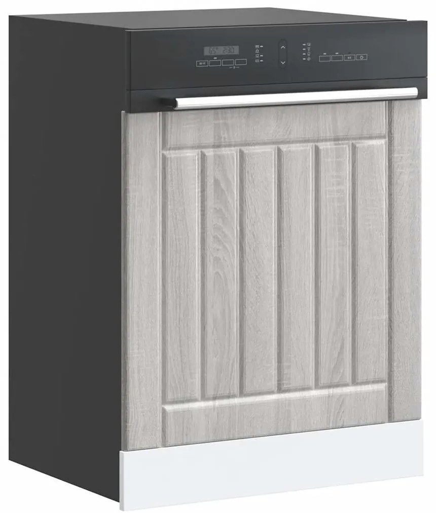 vidaXL Painel máquina lavar louça Lucca deriv. madeira cinzento sonoma