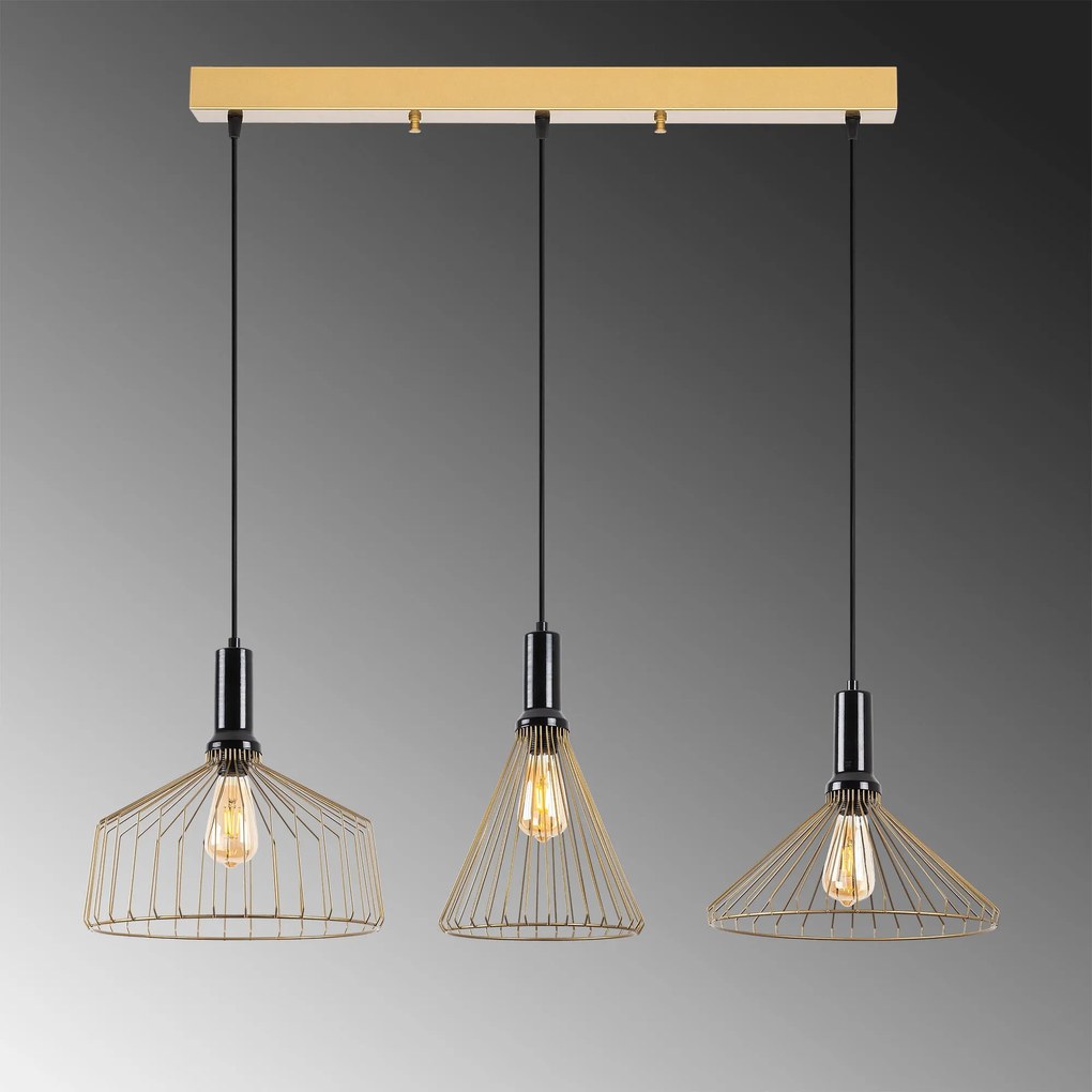 **** Candeeiro Suspenso Dear – Ouro Brilhante – 104 x 34 x 135 cm
**