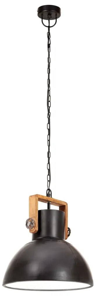 Candeeiro suspenso industrial redondo 25 W 30 cm E27 preto