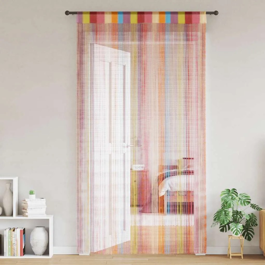 vidaXL Cortinas de fios 2 pcs 140x250 cm multicor