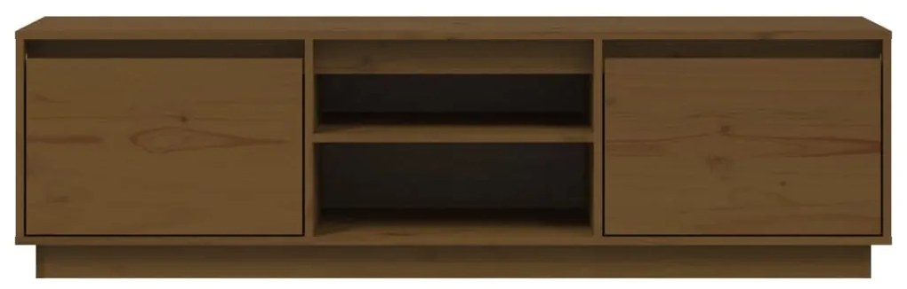 Móvel de TV 140x35x40 cm madeira de pinho maciça castanho-mel