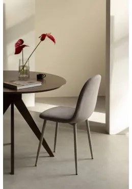 Pack De 2 Cadeiras De Jantar Glamm Toupeira Claro & Bombazina Castanho Moka & Pana - Sklum