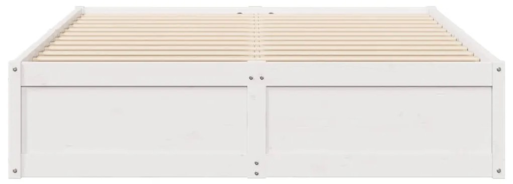 Cama sem colchão 150x200 cm madeira de pinho maciça branco
