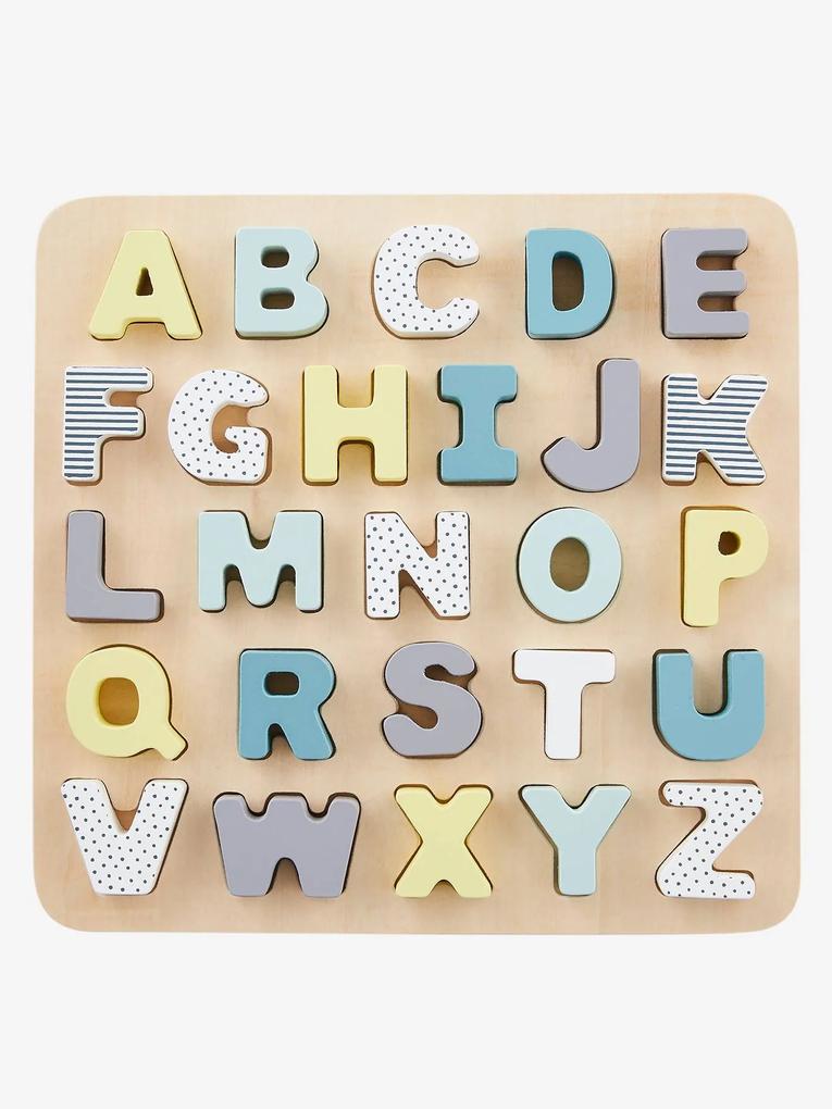 Puzzle de letras de encaixar, em madeira multicolor