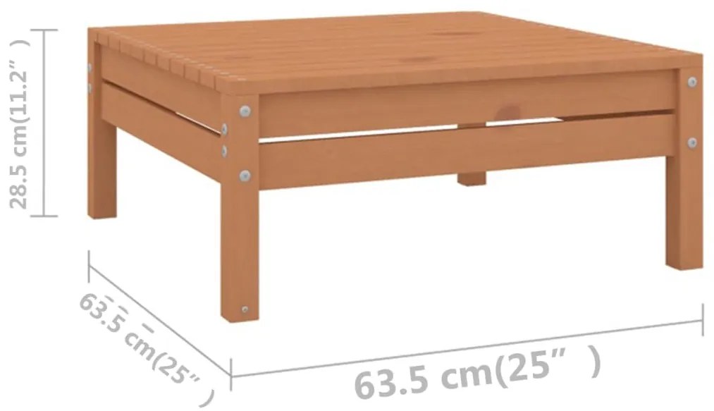 13 pcs conjunto lounge de jardim pinho maciço castanho mel