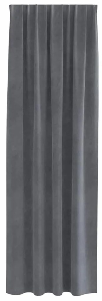 Cortinas Blackout vidaXL com fita superior 2 pcs Veludo Cinza Claro