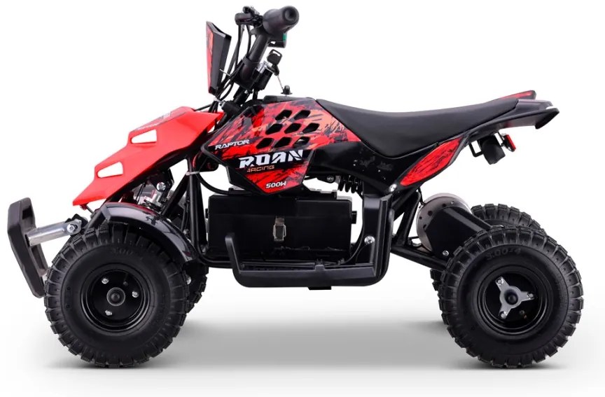 Mini Moto 4 elétrica para crianças Roan Raptor R4 500W Vermelha