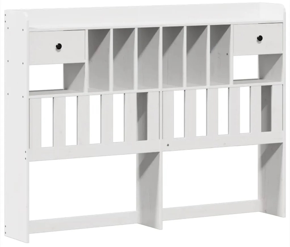 Cama sem colchão 140x190 cm madeira de pinho maciça branco