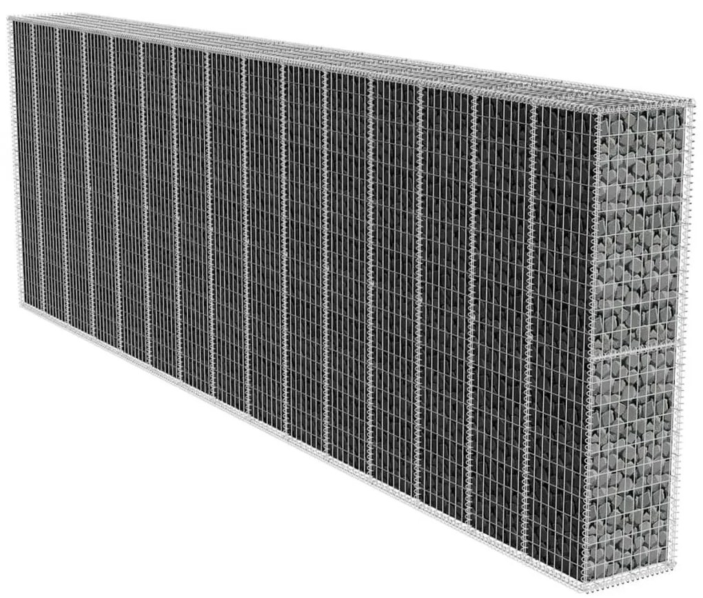 vidaXL Muro gabião com tampa 600x50x200 cm aço galvanizado