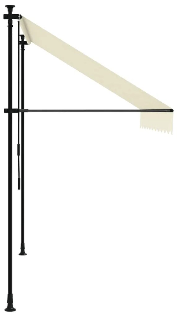 Toldo retrátil 250x150 cm tecido e aço cor creme