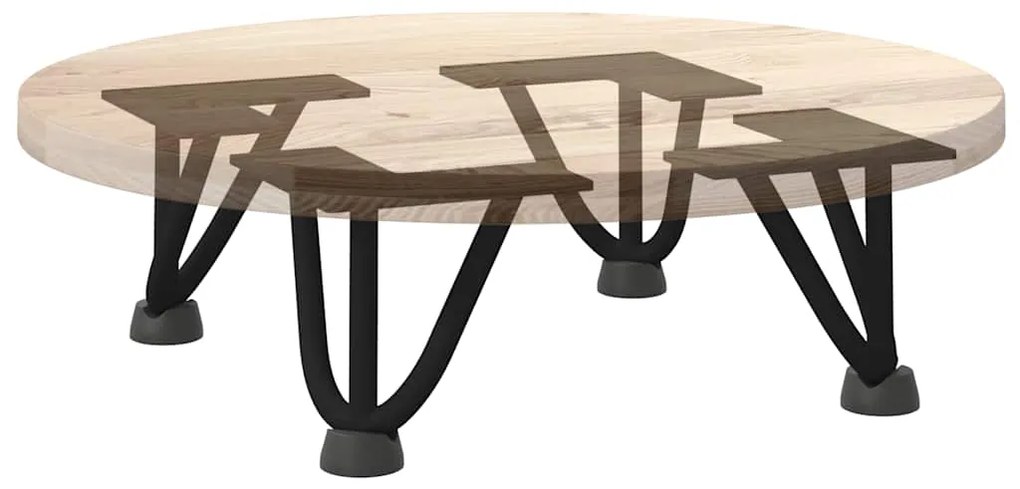 Pernas de grampo para mesa de centro 4 peças pretas 10 cm aço maciço