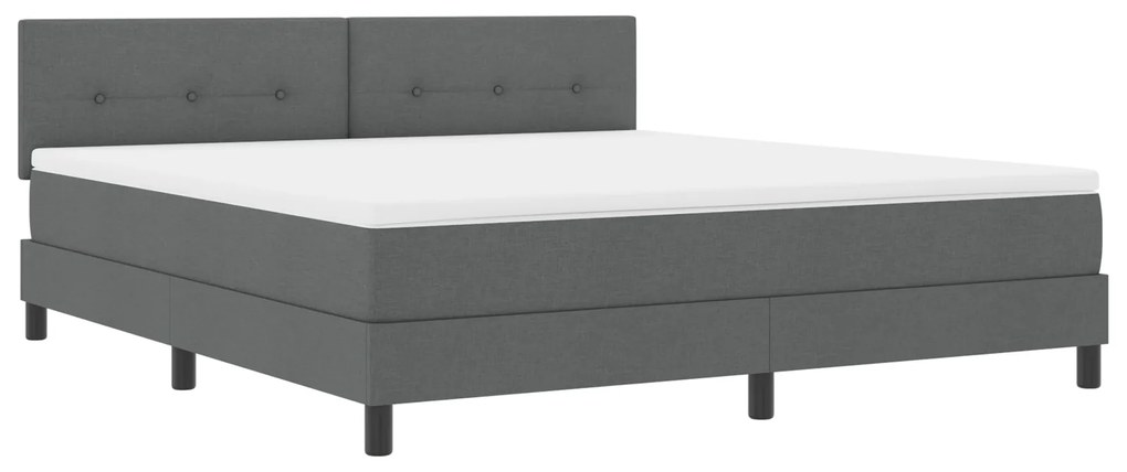 Cama Box com Colchão Cinza Escuro 180x200 cm Tecido